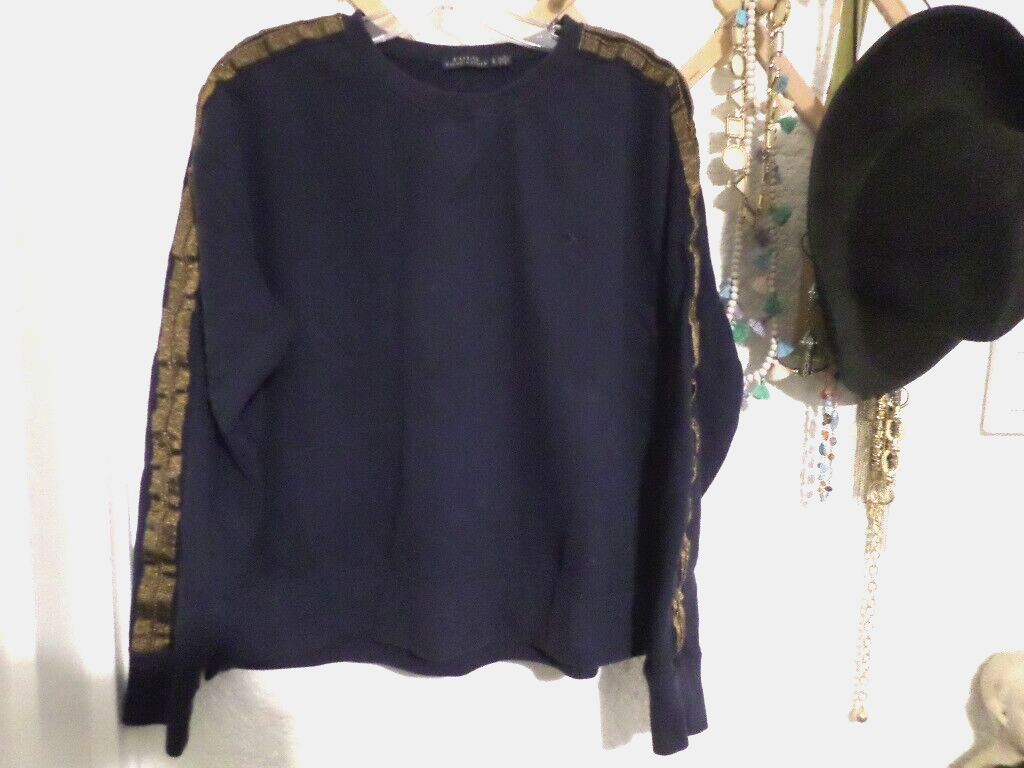 Primary image for POLO by Ralph Lauren Navy With Gold Trim Women's Sweatshirt Women's  L