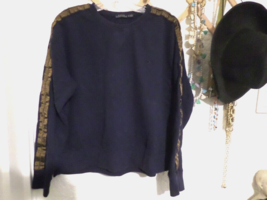 POLO by Ralph Lauren Navy With Gold Trim Women&#39;s Sweatshirt Women&#39;s  L - $24.75