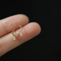 N 925 sterling silver korean moon tassel zircon earrings for woman wedding jewelry gift thumb200