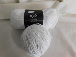 K &amp; C Knit and Crochet Essential White lot of 2 Dye Lot 300340 - £7.97 GBP
