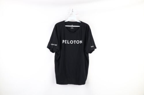 Peloton Mens 2XL XXL Spell Out 100 Century Ride Short Sleeve T-Shirt Black - $19.75