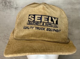 VTG Cordoury Snapback Hat Made in USA Seely Equipment &amp; Supply Co. - £13.00 GBP