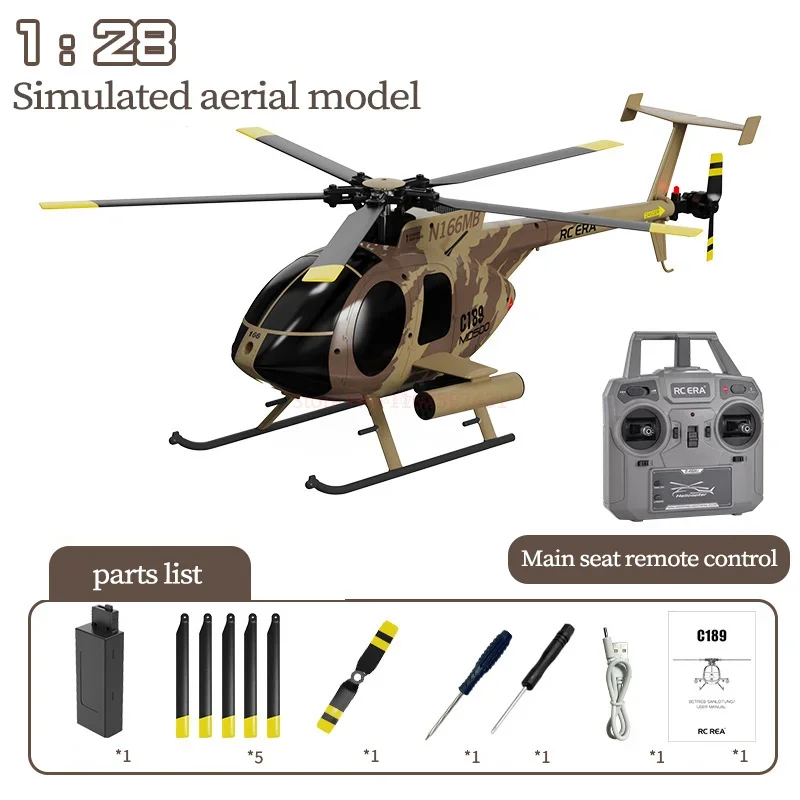 6-axis Gyro Simulation Model Toys 1:28 C189 Bird Rc Era New  Rc Helicopter Tusk - £208.09 GBP+