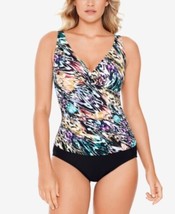 MSRP $99 Swim Solutions V-Neck One Shirred One-Piece Swimsuit Womens Size 8 - £28.87 GBP