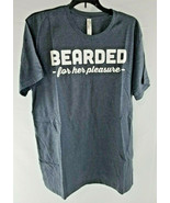 Bearded For Her Pleasure men&#39;s heather blue t-shirt size L - £11.12 GBP