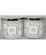 White Barn Bath &amp; Body Works 3-wick Scented Candle Lot Set of 2 ROSE WAT... - £47.98 GBP