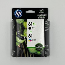 HP Genuine 61XL Black + Tri-Color Ink Cartridges OEM Warranty End 7/21 Sealed - £42.48 GBP