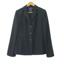 Charter Club Women&#39;s size 6 Button Front Lined Blazer Jacket Top Black NEW - £42.45 GBP