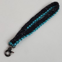 Vintage Tribal Native Seed Bead Wristlet w/ Clip For Keychain / Backpacks - £12.90 GBP