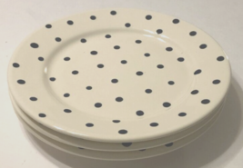 Lot of 3 Matceramica Portugal Glossy Black Polka Dot White Ceramic Salad... - £12.71 GBP