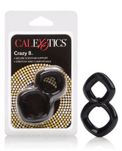 Crazy 8 Enhancer Double C*ck Ring - Black - £11.83 GBP