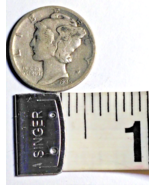 Silver 1935 D Denver Mint Winged Liberty Head Mercury Dime Fine Condition - $9.51 CAD