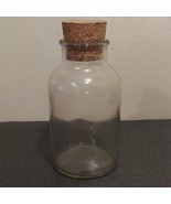 Vintage Clear Glass Bottle With Cork Stopper - 6&quot; - 20oz - Marked SS &amp; B... - $10.95