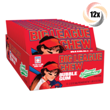 Full Box 12x Packs | Big League Chew Strawberry Flavor Bubble Gum | 2.12oz | - £22.91 GBP