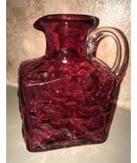 Vintage Pilgrim Glass Cranberry Cruet Vase Textured Romantic Pink Chic D... - €33,99 EUR