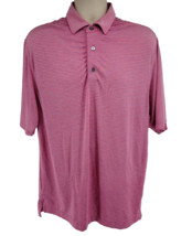 FootJoy Polo Golf Shirt Men&#39;s Size M Pink Striped Stretch - $24.70