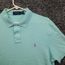 Polo Ralph Lauren Shirt Men Large Blue Pony Rugby Golf Short Sleeve Tee T - £13.03 GBP