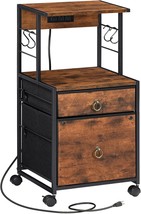 Hoobro 2-Drawer File Cabinet, Filing Cabinet With Charging Station, Office - $71.92