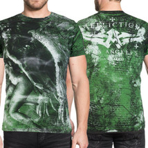 Affliction Lucinda Angel Winged Woman Sexy Portrait Mens T-Shirt Green S-3XL NEW - £53.74 GBP