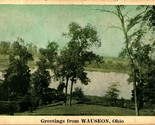Lake Scene Greetings From Wauseon Ohio OH 1930 Postcard - £11.63 GBP