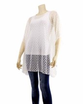 Circle Net Top Fashion Scarf Poncho Mesh White Drape Cape One Size Fits ... - £14.23 GBP