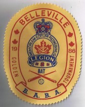 Vintage Sports Patch Canada Ontario Belleville Golden Bat Tournament Legion 1986 - $3.95