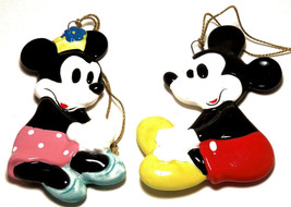 Walt Disney Company Mickey MInnie Mouse Ceramic Ornaments Christmas Lot ... - £27.52 GBP