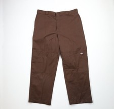 Vintage Dickies Mens 42x32 Faded Spell Out Double Knee Work Mechanic Pants Brown - $59.35