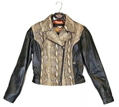 Harley Davidson Snake Print Leather Jacket Womens Small NWOT - £118.39 GBP