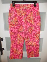 Lilly Pulitzer White Label Liza Orange Butterfly Prints Capri Pants Size... - $31.50