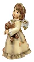 Vintage Goebel Figurine Girl With Angel Wings Holding Teddy Bear 8.5&quot; - £22.34 GBP