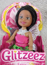 Glitzeez Mini Fairy Doll African American Pink Green Dress Black Hair 4 in New - $10.76