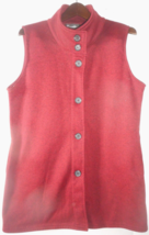 Creation Collar Vest Women&#39;s Large Sleeveless Maroon Black Buttons Colla... - £15.95 GBP
