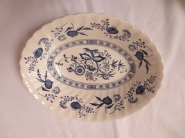 Johnson Bros Nordic Blue Onion 9&quot; Oval Vegetable Bowl - £15.80 GBP