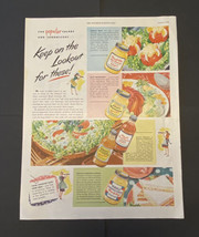 Vintage Print Ad Kraft Salad Dressings Miracle Whip Ephemera 1945 13.5&quot; x  10.5&quot; - £13.15 GBP