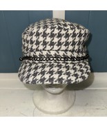 August Hats Wool Blend Cabbie Newsboy Hat Gray Houndstooth OS 90s Y2K Mi... - $318.81 MXN