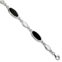 Silver  Onyx and Mother of Pearl Bracelet QG2398 - $194.67