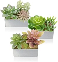 Artificial Succulents In Pots, Artificial Succulents In Pots, And Lifelike Small - £27.15 GBP