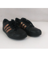 Adidas Baseline K Black &amp; Gold Unisex Leather Sneakers Running Shoe Boys... - $24.74