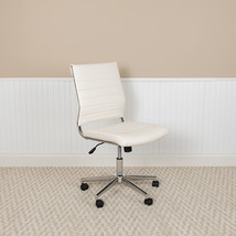 White LeatherSoft Office Chair BT-20595M-NA-WH-GG - $160.95