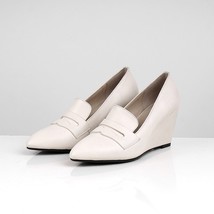 Spring New Concise Women Pumps Outside High Heels Pointed Toe Leather Work Women - £80.36 GBP