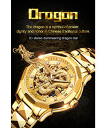Men&#39;s 18K Gold Automatic Skeleton Water Proof &quot;DRAGON&quot; Luxury Wrist Watch - $2,042.65 CAD