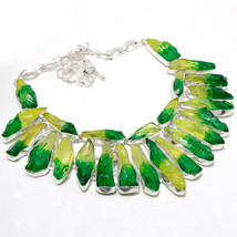 Multi Rough Drusy Quartz Gemstone Handmade Fashion Necklace Jewelry 18&quot; SA 4264 - £12.78 GBP