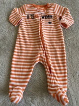 Just One You Orange White My First Halloween Fleece Long Sleeve Pajamas 3 Months - £5.09 GBP