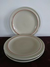 Drostdy Stonecraft Salad Plates Orange Band Set Of 3 HTF RARE Made In USA - £31.53 GBP