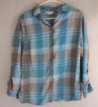 Allison Daley Women&#39;s Metallic Button-Up Shirt Size 12 - £10.07 GBP