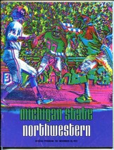 Michigan State vs Northwestern NCAA Football Game Program 11/25/1972-Spartans - £37.90 GBP