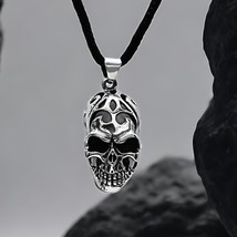 925 Real Silver Men&#39;s Silver Oxidized Skull Pendant - $56.07