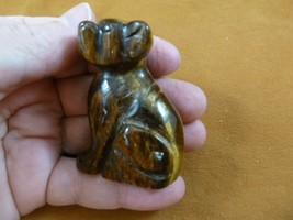 (Y-DOG-CH-719) brown CHIHUAHUA Mexican dog gemstone figurine carving Chi... - $17.53