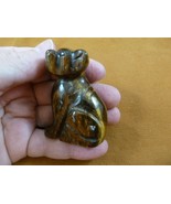 (Y-DOG-CH-719) brown CHIHUAHUA Mexican dog gemstone figurine carving Chi... - $17.53